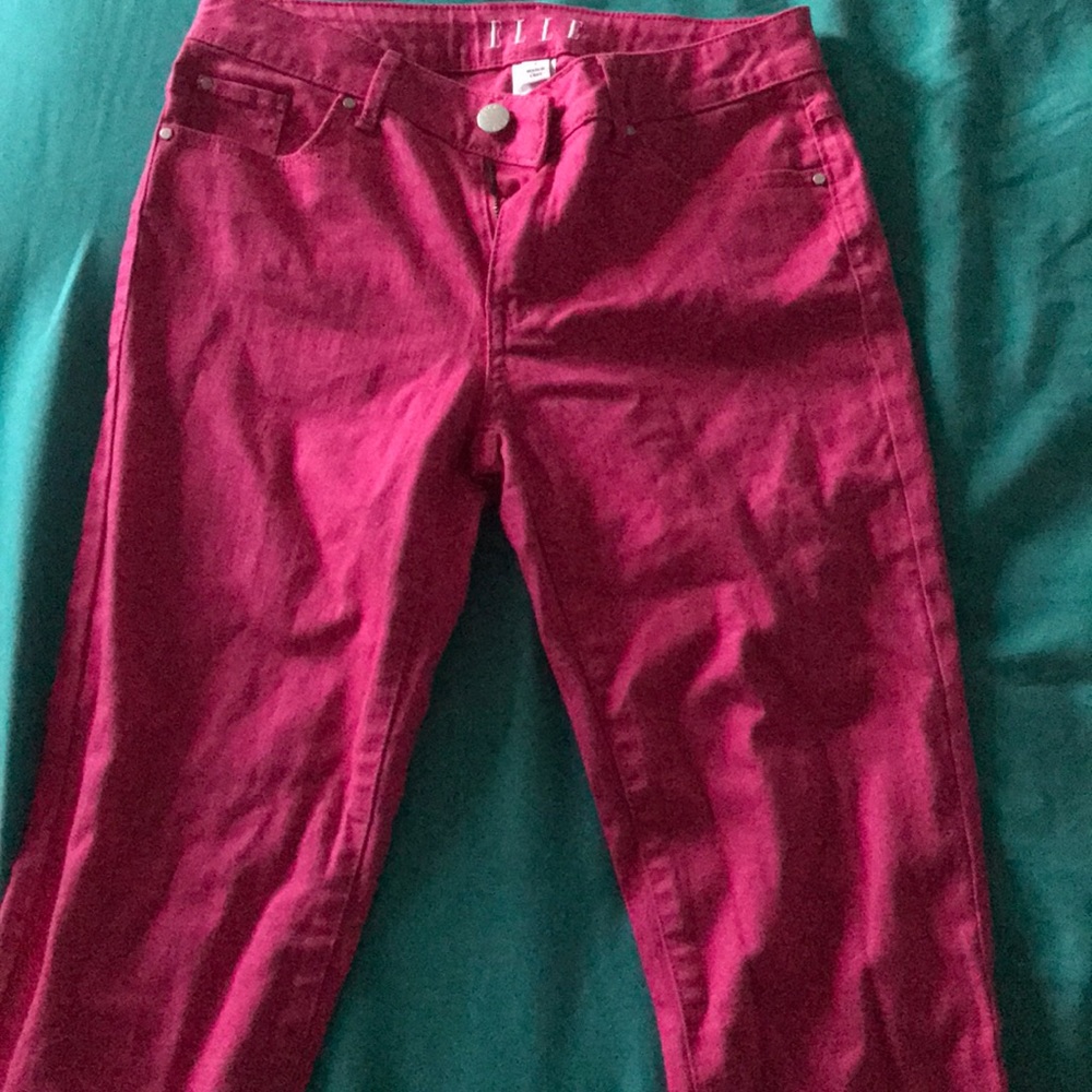 Dark pink jeans